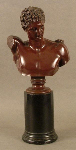 Bust, Brąz Popiersie Hermesa z Olimpii, XIX wiek, stempel 